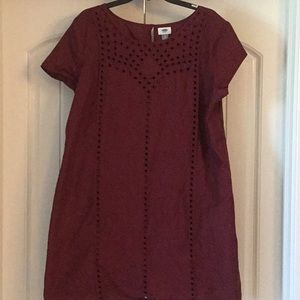 Maroon eyelet lined dress